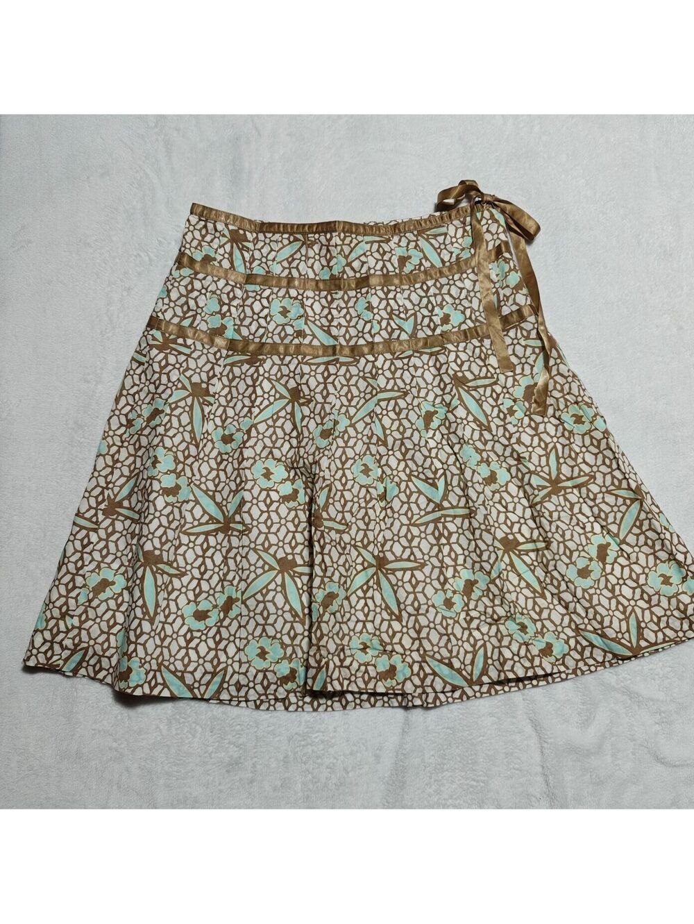 Gap Y2K cotton floral knee length skirt with ribbon details